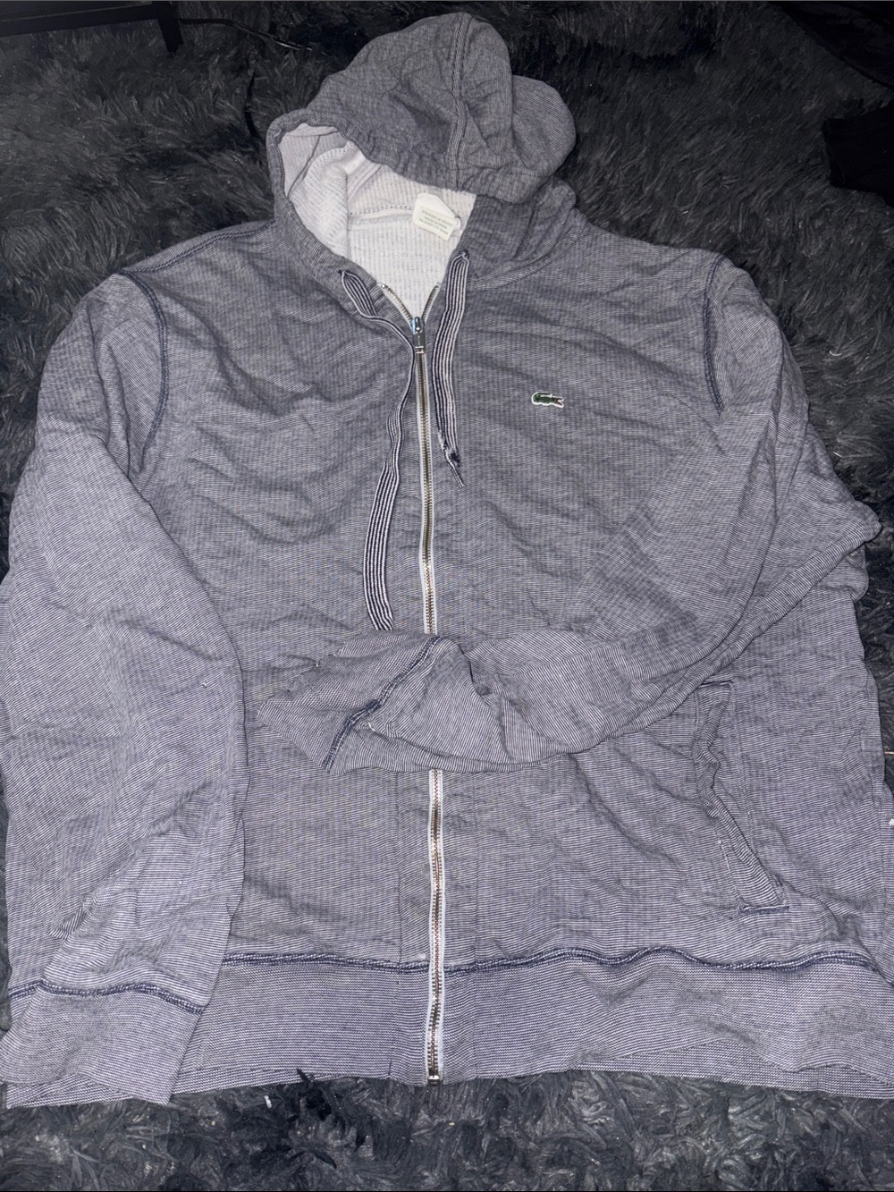 Lacoste blue Hooded Zip Sweater